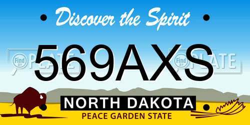 569AXS North Dakota License Plate