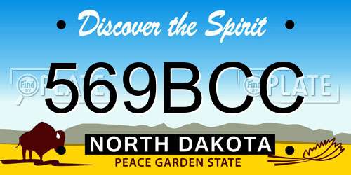 569BCC North Dakota License Plate