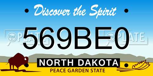 569BE0 North Dakota License Plate