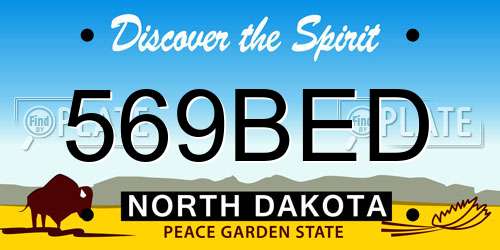 569BED North Dakota License Plate
