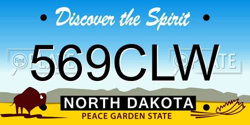 569CLW North Dakota License Plate
