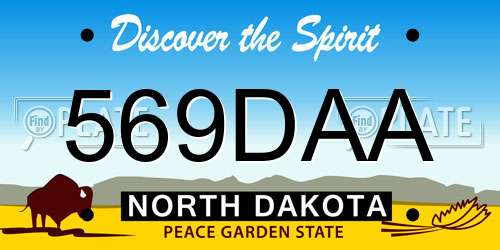 569DAA North Dakota License Plate
