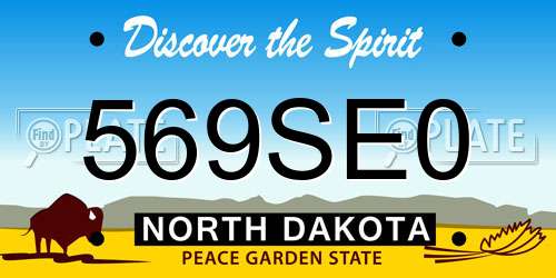569SE0 North Dakota License Plate