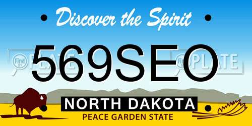 569SEO North Dakota License Plate