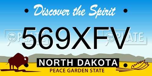 569XFV North Dakota License Plate