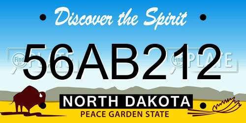 56AB212 North Dakota License Plate