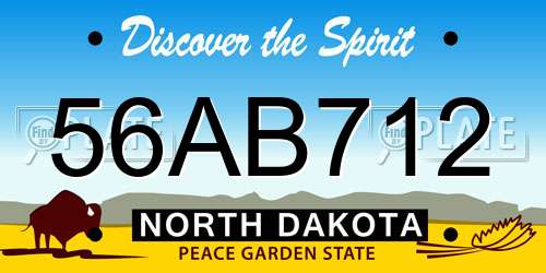 56AB712 North Dakota License Plate