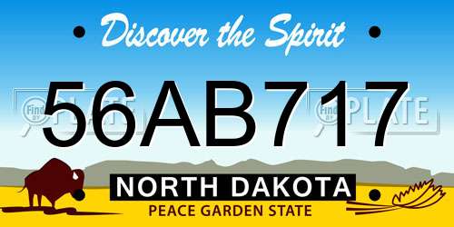 56AB717 North Dakota License Plate