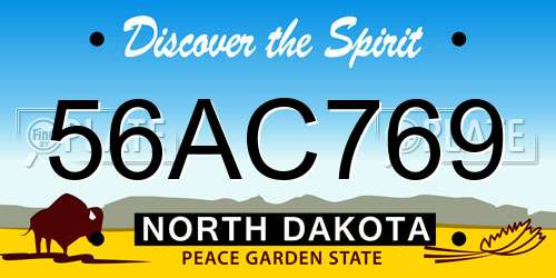 56AC769 North Dakota License Plate