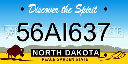 56AI637 North Dakota License Plate