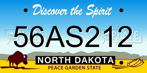 56AS212 North Dakota License Plate