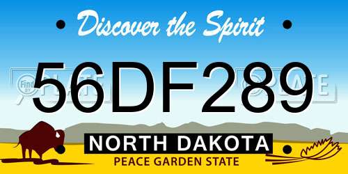 56DF289 North Dakota License Plate
