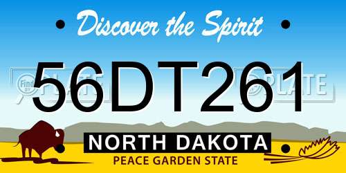 56DT261 North Dakota License Plate