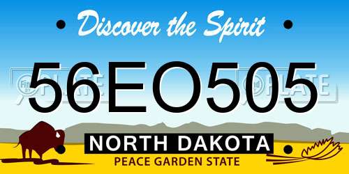 56EO505 North Dakota License Plate