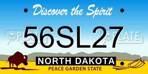 56SL27 North Dakota License Plate