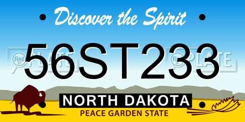 56ST233 North Dakota License Plate