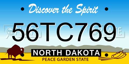 56TC769 North Dakota License Plate