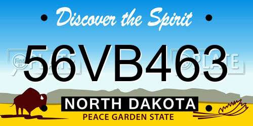 56VB463 North Dakota License Plate