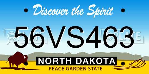 56VS463 North Dakota License Plate