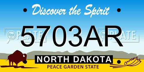 5703AR North Dakota License Plate