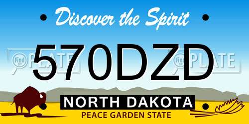 570DZD North Dakota License Plate