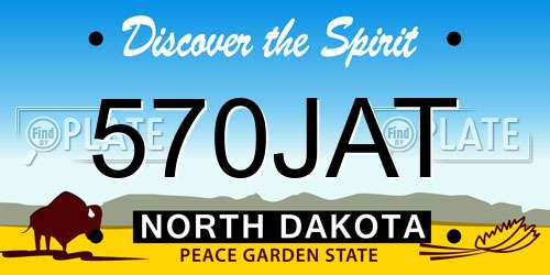 570JAT North Dakota License Plate