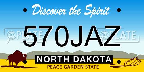 570JAZ North Dakota License Plate