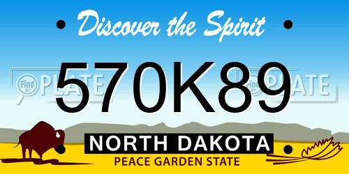 570K89 North Dakota License Plate