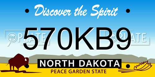 570KB9 North Dakota License Plate