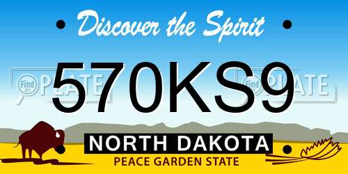 570KS9 North Dakota License Plate