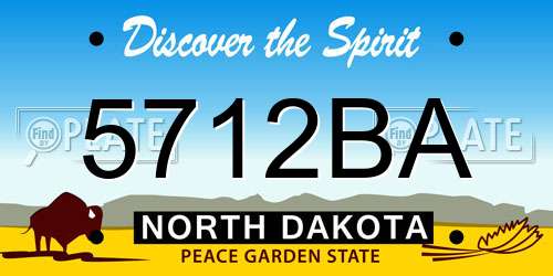5712BA North Dakota License Plate