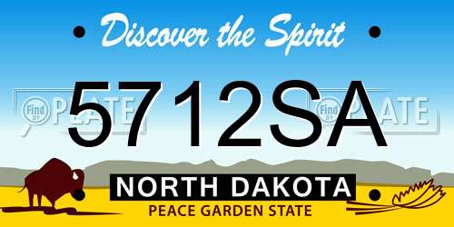 5712SA North Dakota License Plate