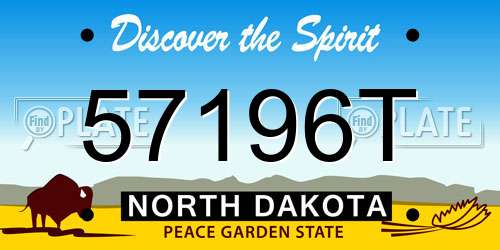 57196T North Dakota License Plate