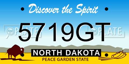 5719GT North Dakota License Plate