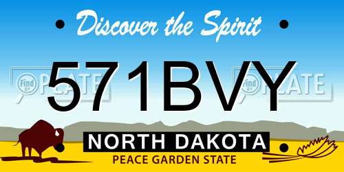 571BVY North Dakota License Plate