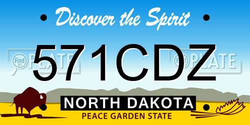 571CDZ North Dakota License Plate