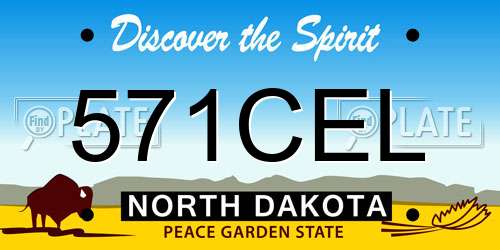 571CEL North Dakota License Plate
