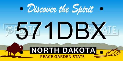 571DBX North Dakota License Plate