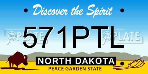 571PTL North Dakota License Plate