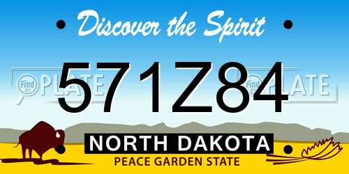 571Z84 North Dakota License Plate