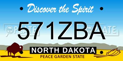 571ZBA North Dakota License Plate
