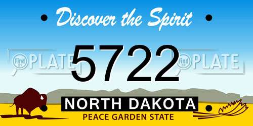 5722 North Dakota License Plate
