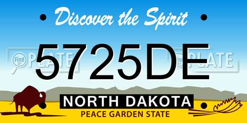 5725DE North Dakota License Plate