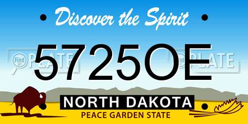 5725OE North Dakota License Plate