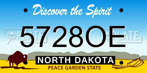 5728OE North Dakota License Plate