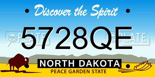 5728QE North Dakota License Plate