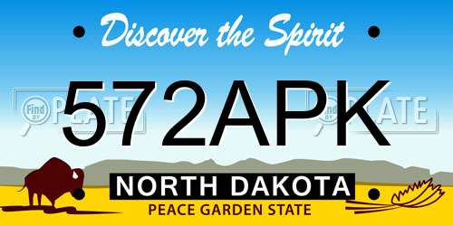 572APK North Dakota License Plate