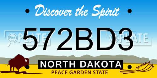 572BD3 North Dakota License Plate