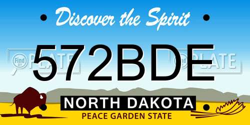 572BDE North Dakota License Plate