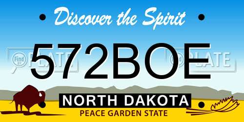572BOE North Dakota License Plate
